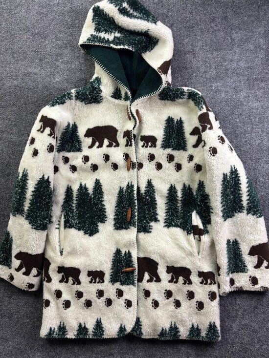 Denali Jackets & Blazers - Denali Coat Womens XL White Fleece Hooded Bear Forest Toggle Duffle Warm